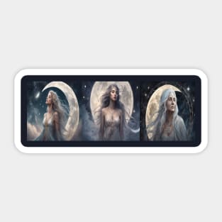 Triple Moon Goddesses Sticker
